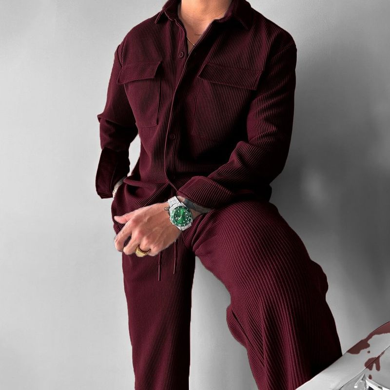 Men's Clothing Men's Shirt New Long Sleeve Lapel Men's Shirt_voghion.com