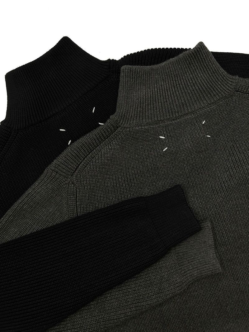 Unisex Quarter-Zip High Neck Wool-Blend Sweater – Slim Fit Minimalist Pullover (M-XL)_voghion.com
