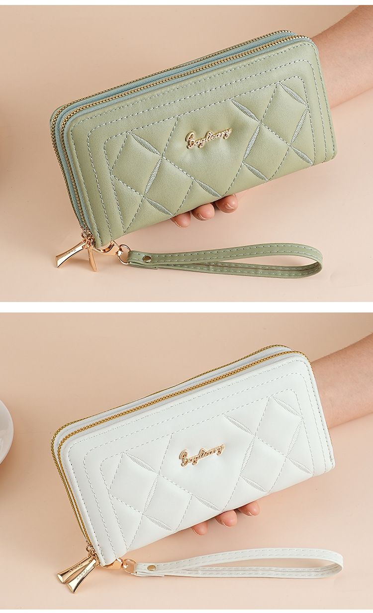 Women's Long Wallet Rhombus Clutch Multifunctional Mobile Phone Change Bag Wallet_voghion.com
