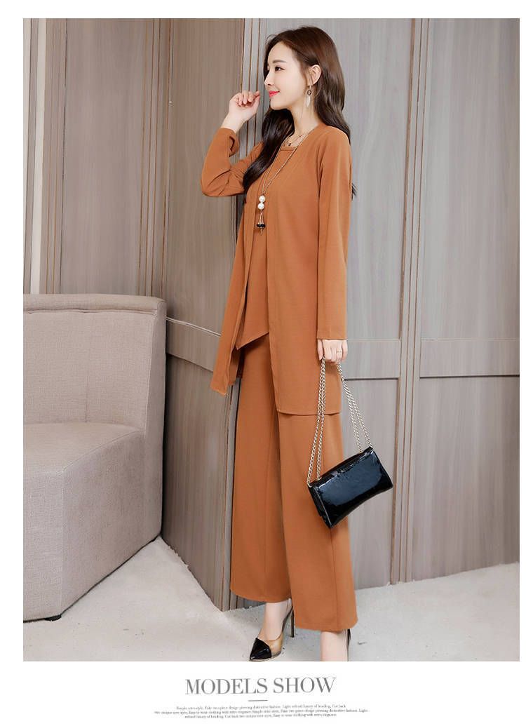 Fashionable Plus Size Women's Suit New 2025 Autumn Winter Wide Taipai Slimming Stylish Women's Clothing Three-Piece Set_voghion.com