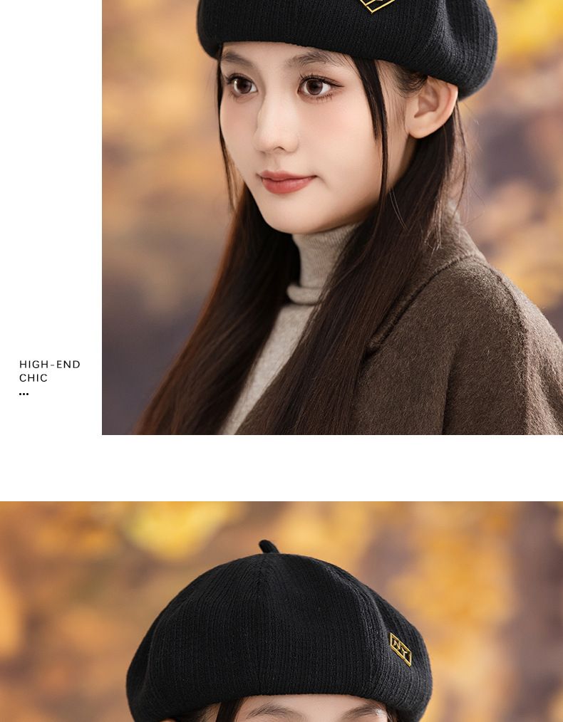 Autumn Winter Casual Versatile Beret Korean Fashion Retro Large Head Circumference Octagonal Windproof British Style_voghion.com