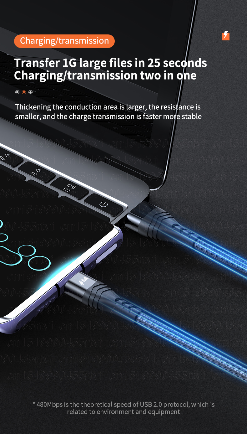Type USB C Cable 6A 66W SCP For Huawei Mate 40 Pro 5A Fast Charging USB C Charger Cable Data Cord for Xiaomi S    able  _voghion.com
