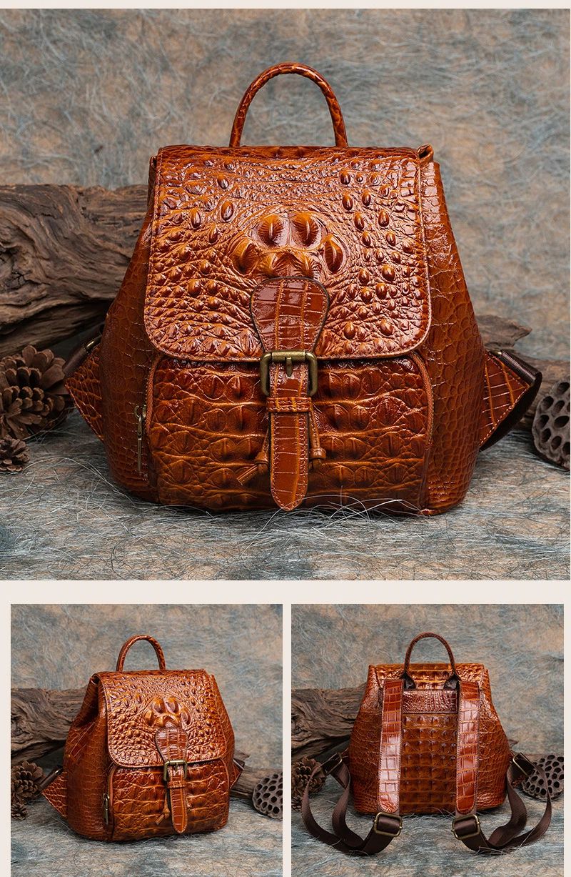 Mehrzweckrucksack aus Rindsleder im chinesischen Retro-Stil mit Reliefprägung, handgefertigt, mit Lederfinish._voghion.com