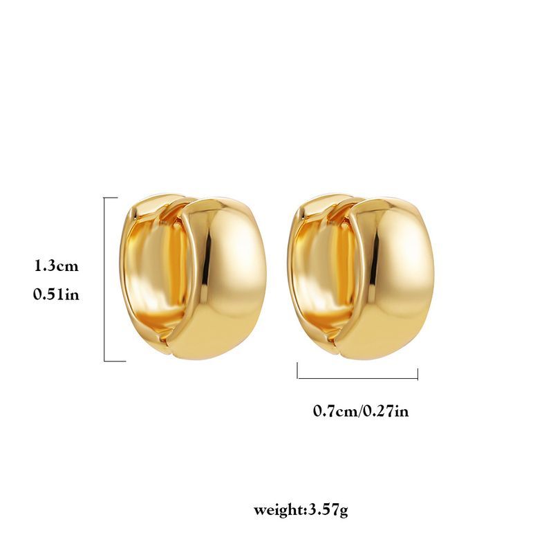 Gold Retro Simple Geometric Twist Round Stacked Light Earrings Ear Jewelry_voghion.com