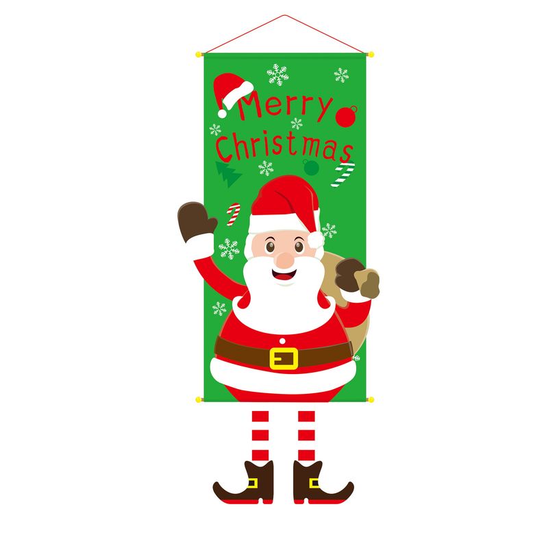 Cross-Border New Christmas Hanging Flag Party Decorations Supplies Props Creative Cartoon Printed Background Cloth_voghion.com