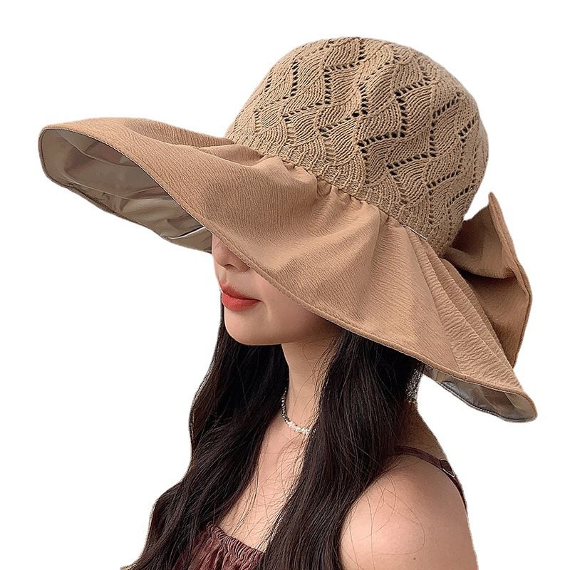 Nuovo fiocco estivo per bambini con rivestimento in colla colorata, panno cavo con grondaia larga, cappello da pescatore parasole alla moda_voghion.com