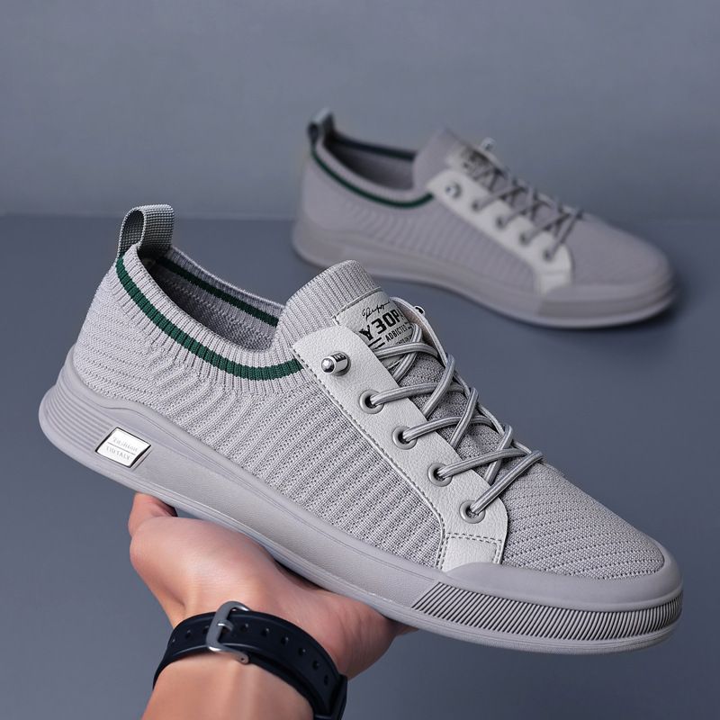 Straight New Casual Breathable Mesh Sports Thin Version, One Foot, Versatile Student Board Shoes, Men's Shoes_voghion.com