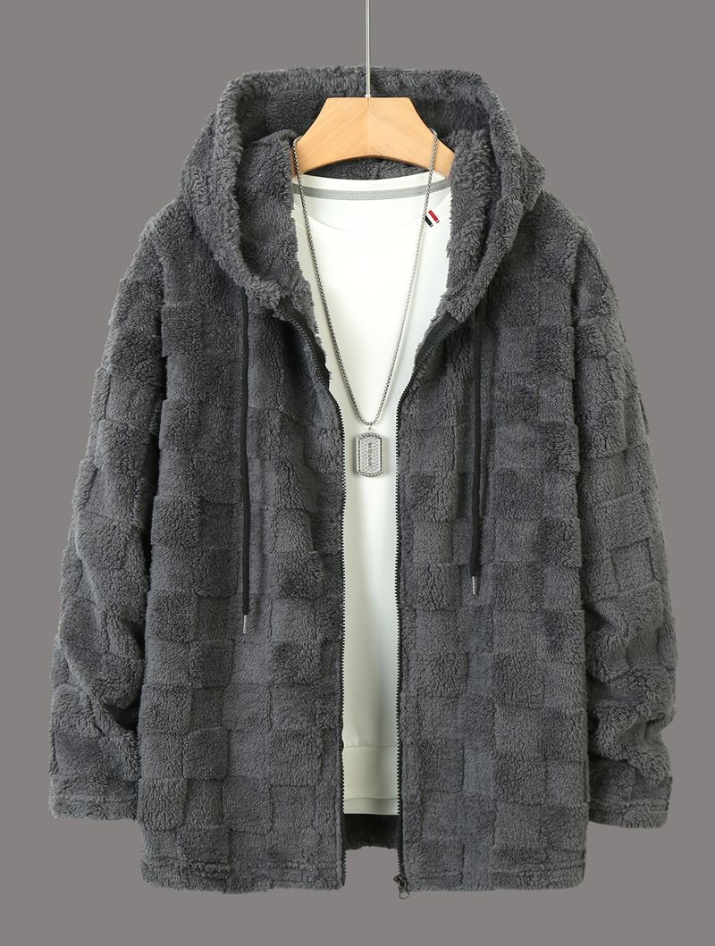 Felpa con cappuccio in pile spesso da uomo, nuova, invernale, casual, alla moda, con cerniera_voghion.com