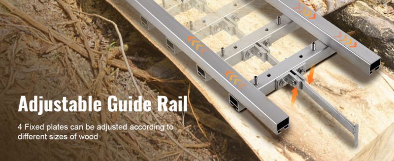 VEVOR Rail Mill Guide System, 9 ft Milling Guide, 4 Crossbar Kits Chainsaw Mill Rail Guide, Aluminum Adjustable Saw Mill Rail System Work with Chainsa_voghion.com