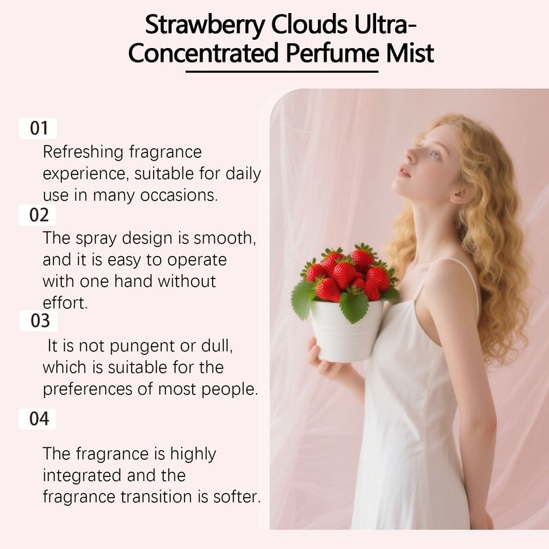 Parfum corporel à la fraise, vaporisateur portable longue tenue, doux et délicat, léger et vaporisateur_voghion.com