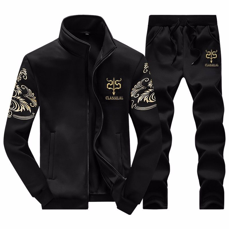 M-8XL Herbst Männer 2025 Neue Koreanische Stil Trendy männer Casual Sport Anzug Langarm Zwei-Stück Set_voghion.com
