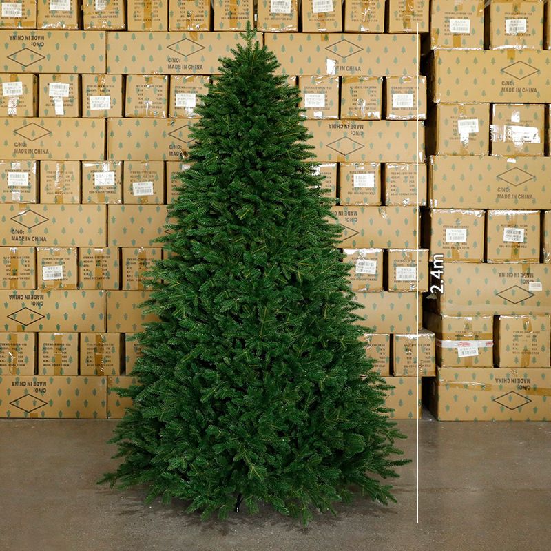 Premium PE Artificial Christmas Tree With Warm Yellow Tips - 5-Point Branch Design, 150/180/210/240cm Height Options_voghion.com