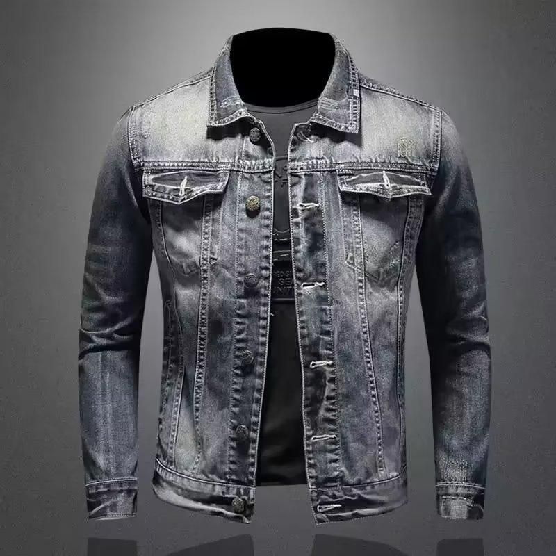 Jaqueta masculina retrô com zíper e gola alta, roupa de trabalho para ciclismo e motocicleta_voghion.com