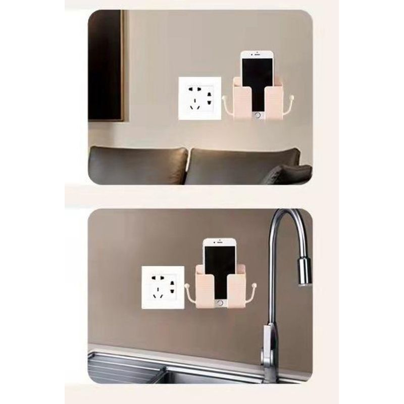 Wall-Mounted Hook For TV Air Conditioner Remote Control Panel Storage Box Bedside Wall Mobile Phone Charging Bracket_voghion.com