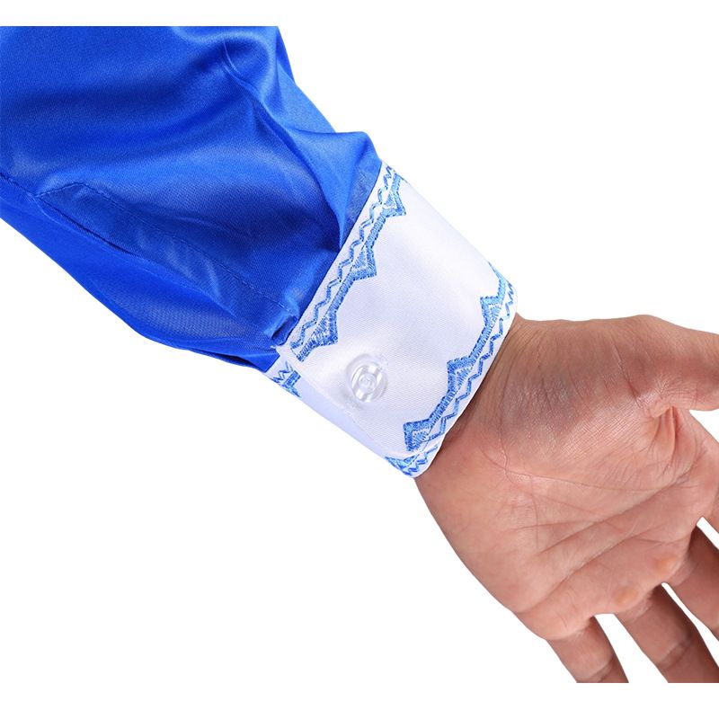 Herrenbekleidung Spleißen Stickerei Arabische Herrenrobe Zweiteiliges Set Stehkragen Langarm Hemdärmel Islamische Robe_voghion.com