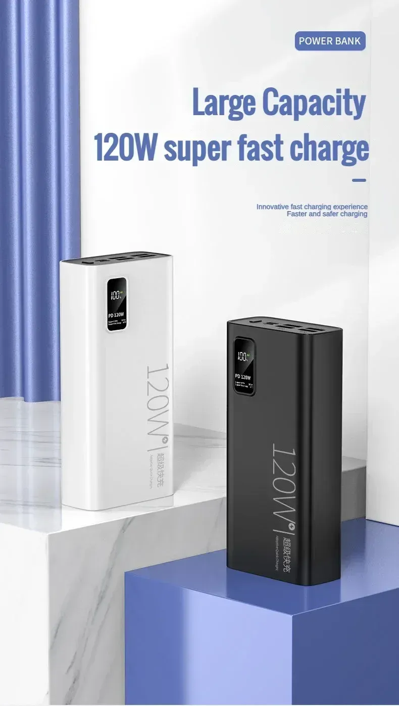 120W super rychlé nabíjení 30000 MAh baterie se 100% dostatečnou kapacitou pro napájení různých mobilních telefonů_voghion.com