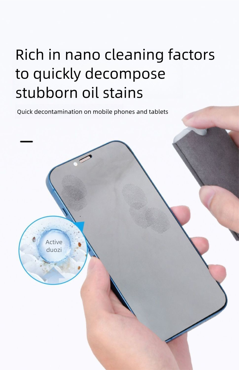 Panno per la pulizia dello schermo del telefono cellulare, del tablet e del display del laptop, spray tutto in uno_voghion.com