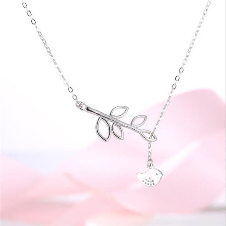 Korean Version Of Fashion Leaf Bird Branch Necklace, Versatile Female Personality_voghion.com