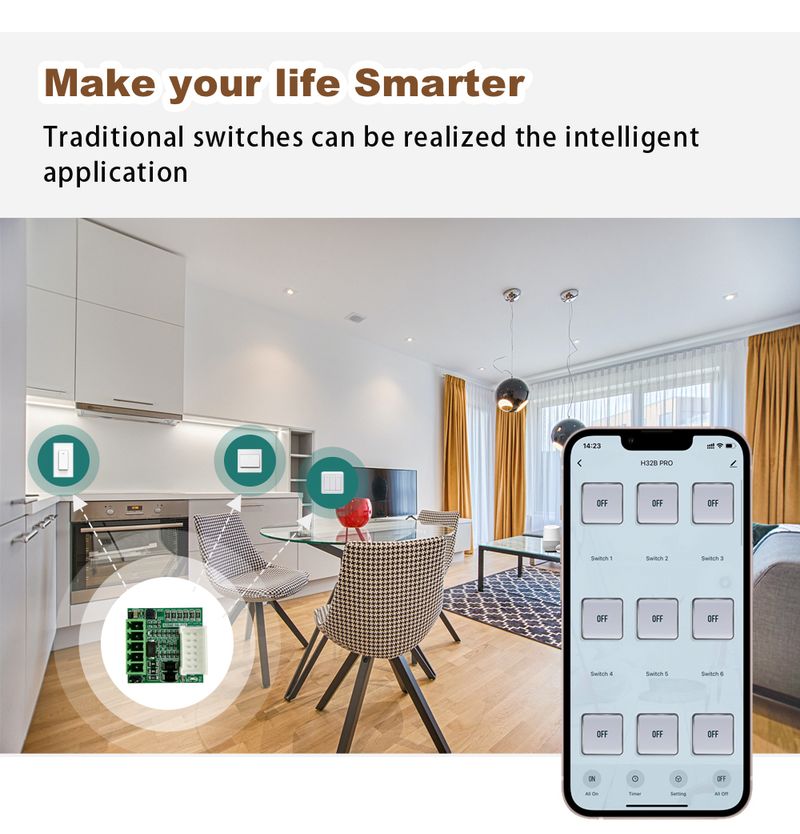 KC868-HA V2 Altes traditionelles Schalterknopf-RS485-Adaptermodul für Smart Relay Controller, funktioniert mit Home Assistant_voghion.com