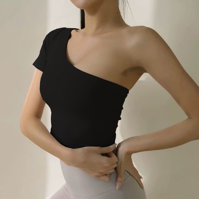 Neues Sport-Fitness-Top mit Brustpolstern, schulterfrei, ärmellos, hoch tailliert, hochelastisch, schnelltrocknende Weste für Damen_voghion.com