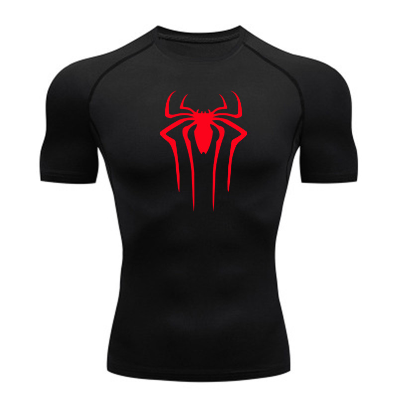 Herrkläder Kortärmade snabbtorkande kläder Sport T-shirt Löpbas Gym träningskläder Andas svett stretchiga tights_voghion.com