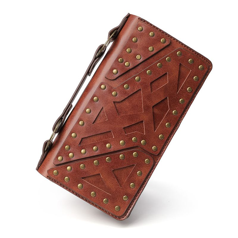 Lange Geldbörse für Damen im Punk-Stil – Clutch mit Doppelreißverschluss, modische Handtasche aus PU-Leder für den täglichen Gebrauch und perfekte Geschenkidee_voghion.com