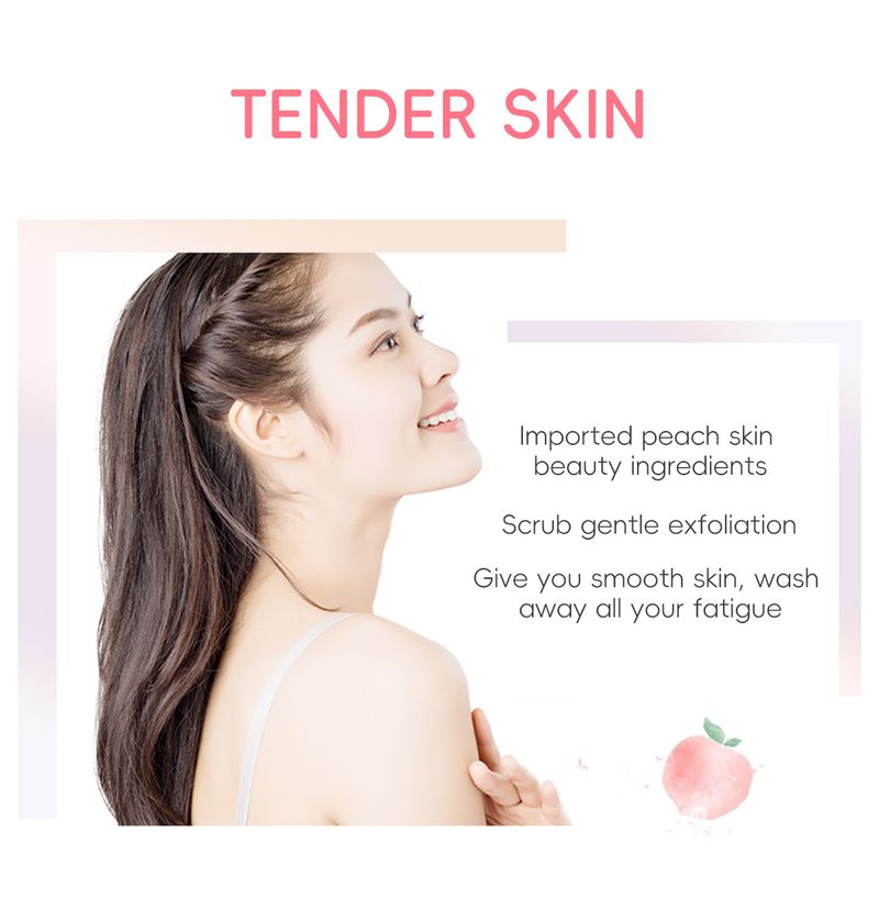 Kit di strumenti per il trucco Scrub corpo leggero alla pesca 8 g Deterge i pori Esfoliazione corpo Prodotti per la cura della pelle FDA_voghion.com