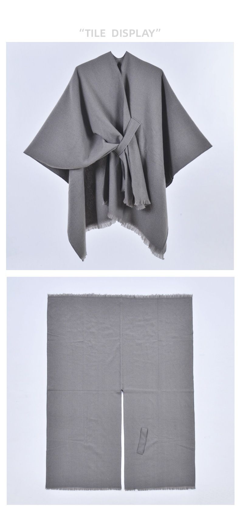 TIANXI Châle élégant pour femme, doux, ouvert sur le devant, poncho, cape pour automne et hiver, couleur unie, écharpe à pompons, châles, cape Bufanda XB0006_voghion.com
