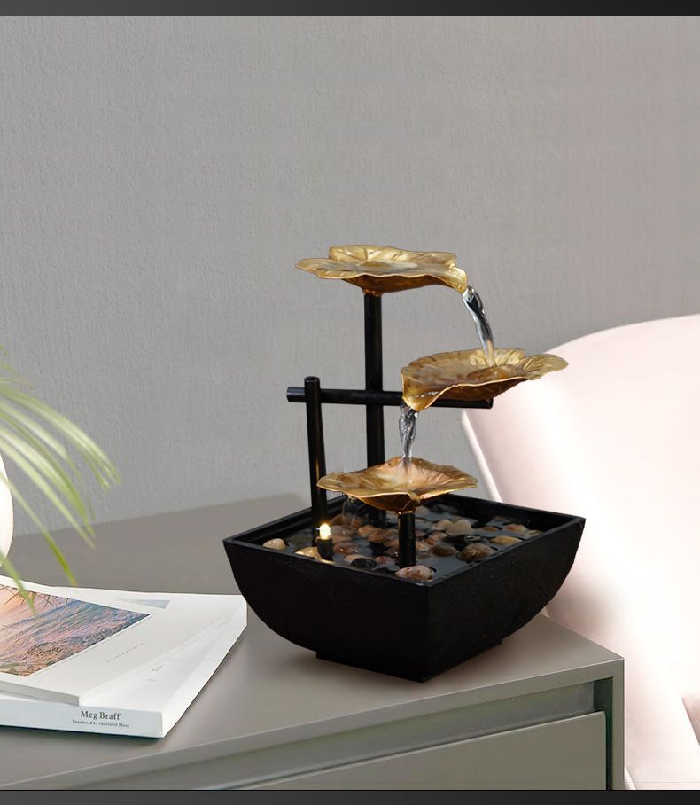 Colorful Ceramic Flow Circulating Water Wealth-Attracting Living Room Office Home Decoration High-End Ornament Gift_voghion.com