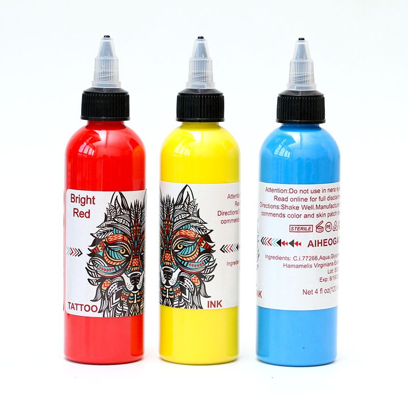 120 ml 14 Farben Wolfskopf Tattoofarbe_voghion.com