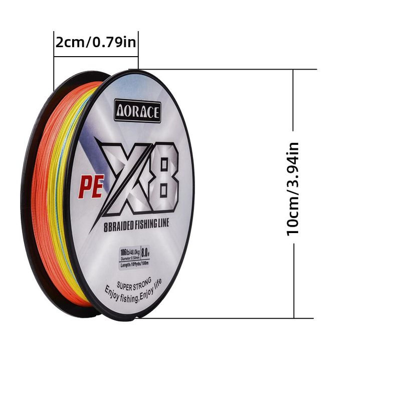 8-strand PE 100m Lure Strong Braided Main High Tensile Sea Line Fishing Gear_voghion.com