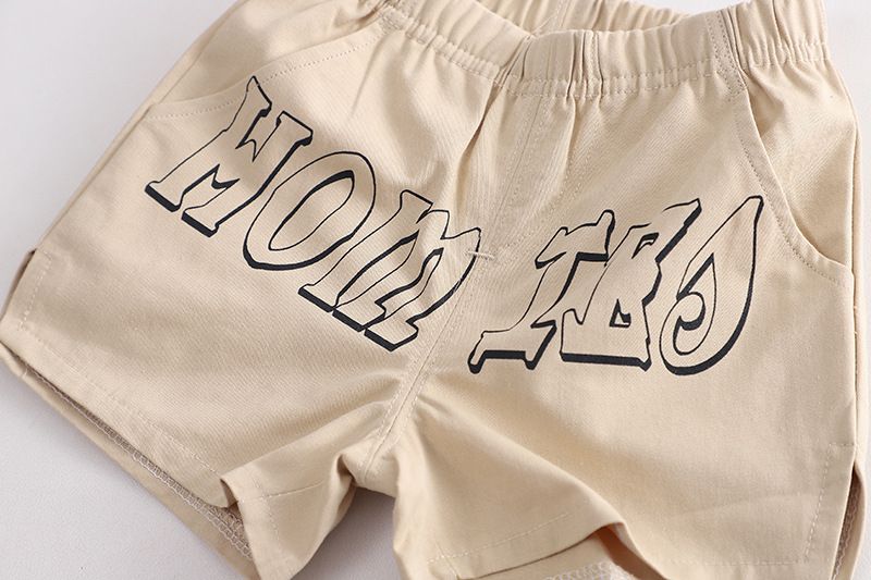 Meninos Verão 2024 Novo Bebê Moda Casual Gola Redonda Carta Golfinho Manga Curta Conjunto de Duas Peças_voghion.com