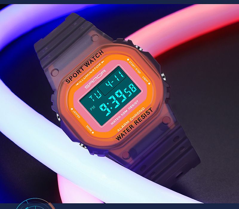 Nyt enkelt display gennemsigtig rem til mænd og kvinder, moderigtigt personlighedsur med lysende og vandtæt rem_voghion.com