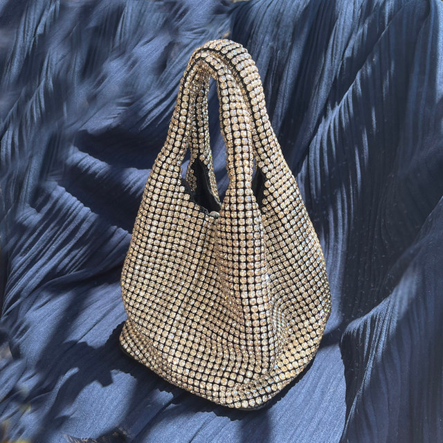 Sac à main d'embrayage en cristal brillant seau sac à bandoulière strass sacs à main et sacs à main de luxe Designer pochette de soirée sac à main_voghion.com