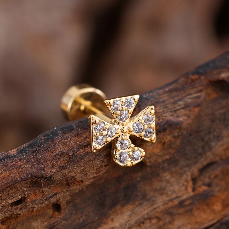 Piercing per orecchini a bottone in acciaio inossidabile con zirconi, semplici e raffinati, con piccoli micro-orecchini intarsiati, da donna_voghion.com