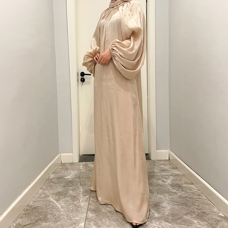 Abbigliamento femminile Abito da donna con maniche a lanterna Abito musulmano del Medio Oriente Musulmano_voghion.com
