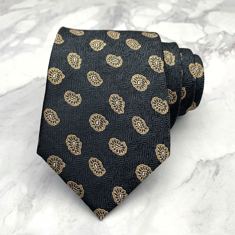 Tie For Men Formal Suit Accessory Fashion Paisley Cashew Pattern Hand-Knotted Wide Version 8CM_voghion.com