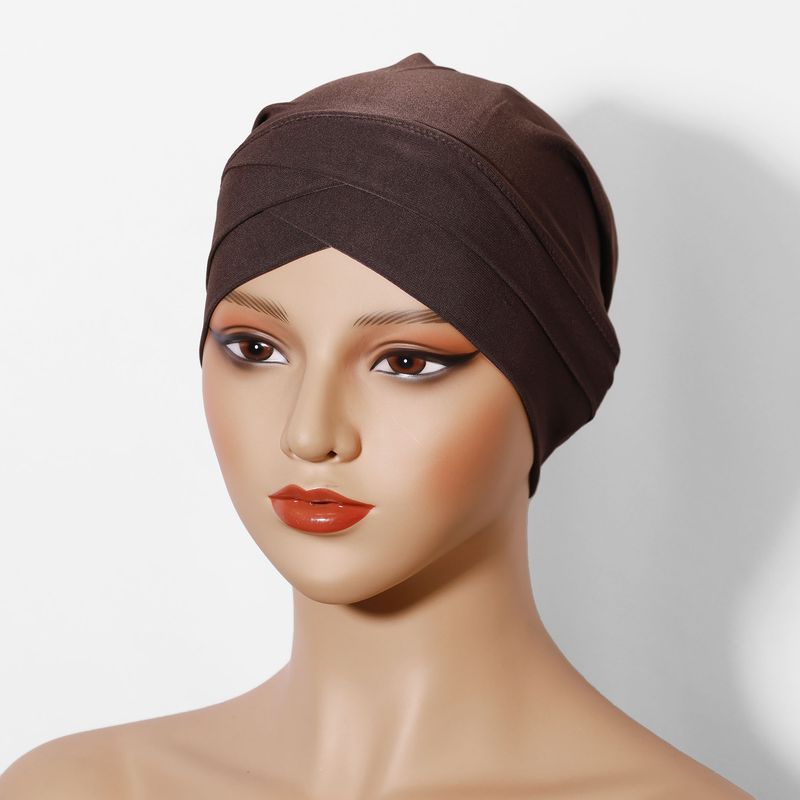 Elegant Crystal Linen Hijab – Two-Layer Full Cover Scarf With Cross Design (Arabic Style Headscarf For Women)_voghion.com