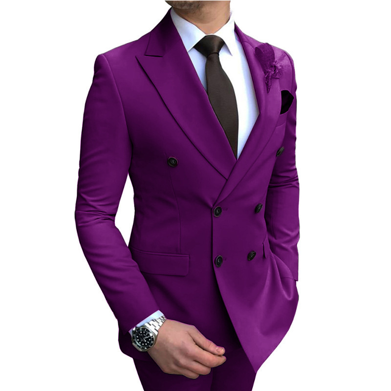 Costume d'affaires et de loisirs de mariage, ensemble de costume de banquet de mariage en deux pièces pour marié et garçon d'honneur, homme_voghion.com