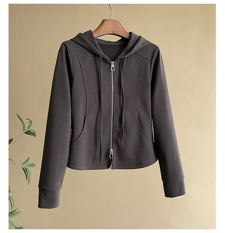 Conjunto deportivo elegante para mujer: sudadera con capucha y pantalón recto, conjunto informal y cómodo de dos piezas para uso diario._voghion.com