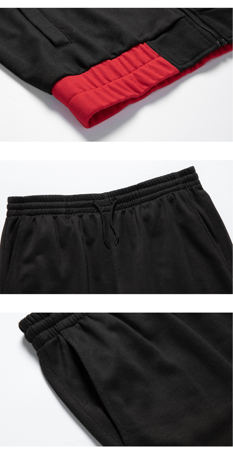 Ropa de hombre, traje holgado con capucha de colores a juego, conjunto de dos piezas para deportes de ocio a la moda para hombre_voghion.com