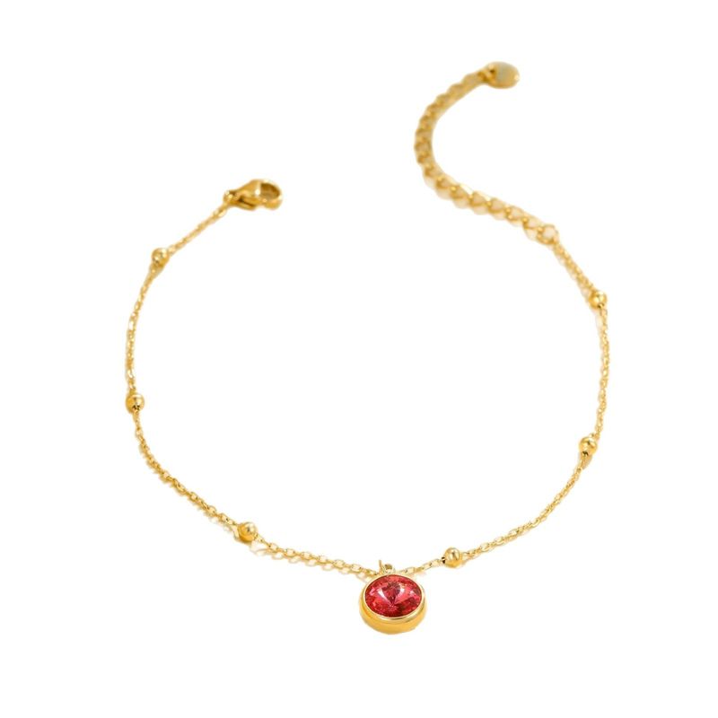 Neue Mode Süße Kühle Multi-schicht Intarsien Bunte Diamant Perle Edelstahl Fußkettchen Dünne Kette Fuß Schmuck_voghion.com