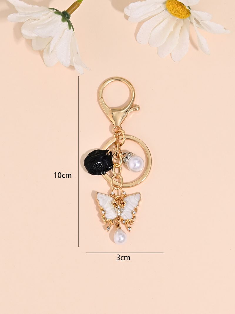 New Sweet Girly Butterfly Shell Pearl Keychain Versatile Backpack Pendant Decoration_voghion.com