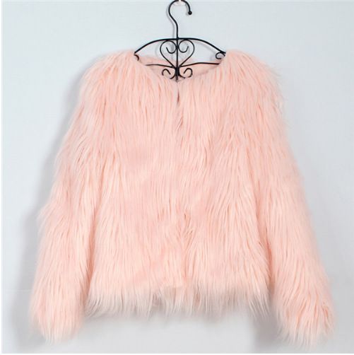 Damenbekleidung Pelzmantel für Damen im neuen Stil, gewaschener Wollmantel, kurzer kragenloser Pelzmantel in Übergröße_voghion.com