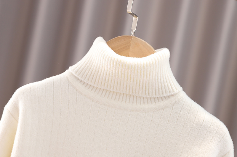 Kanner Nerz Pelzmantel Jongen a Meedercher Baby Mat Fleece Base Mantel Turtleneck Pullover Warm_voghion.com