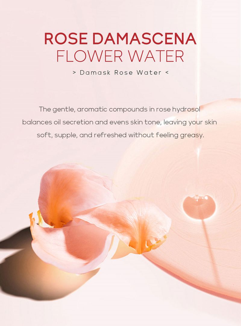 QUIYUM Damascus Rose Hydrosol Wet Compress Hydrating Moisturizing Toner_voghion.com