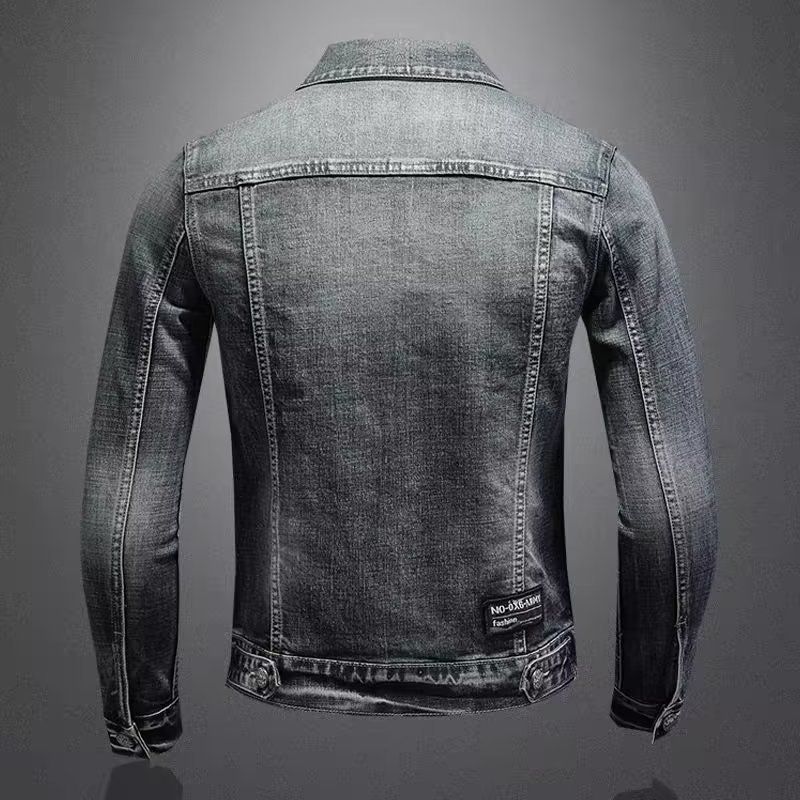 Garçon Vintage 2023 Denim Homme Marque Tendance Style Européen Américain Street Vêtements de travail pour motards Col rabattu_voghion.com