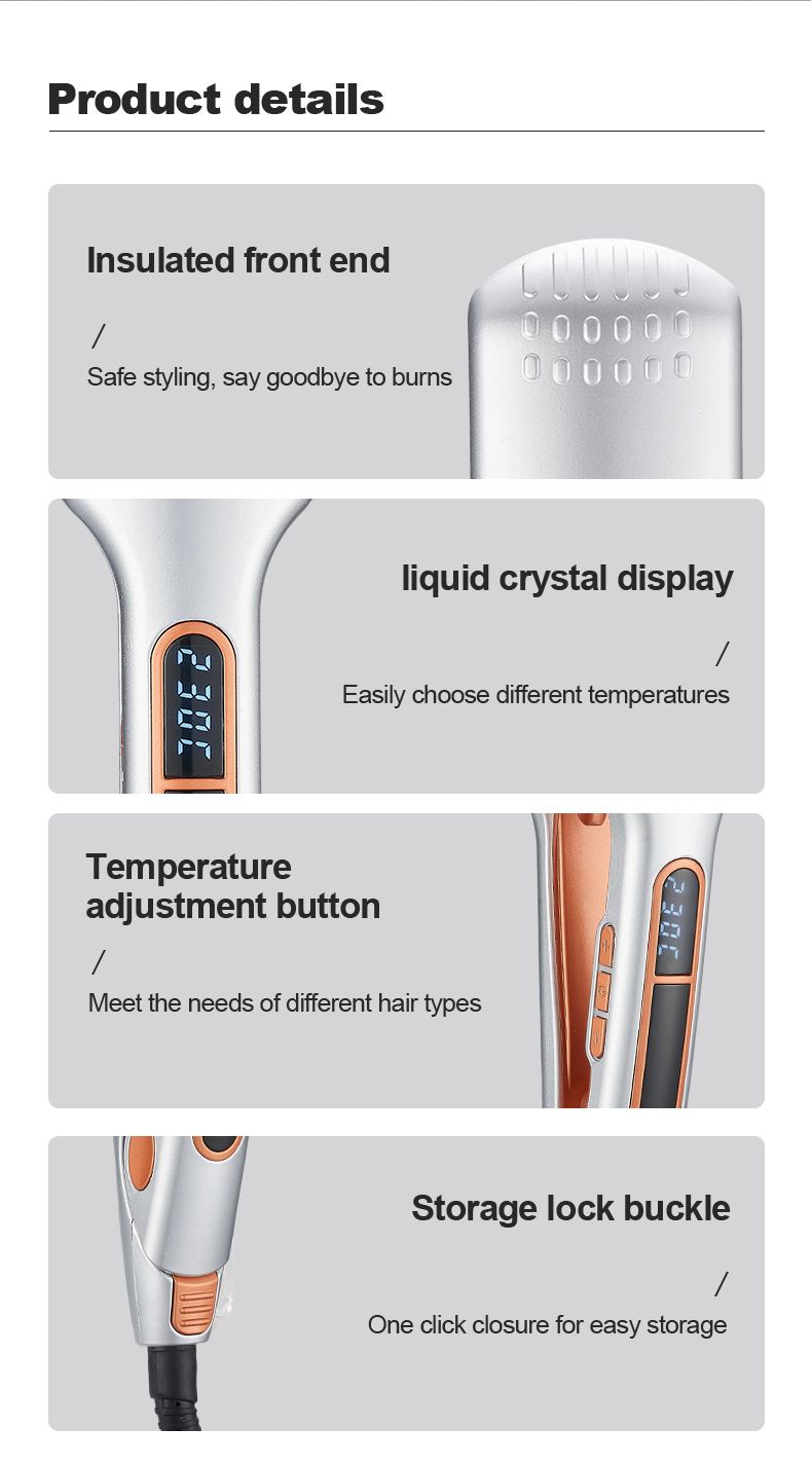 Infrarot Große Temperatureinstellung Styling und Pflege 2-in-1 Breitplatten-Haarglätter_voghion.com