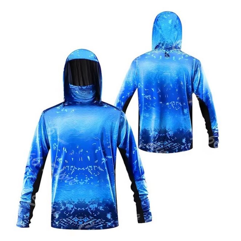 Traje de pesca ligero y transpirable de secado rápido para hombre, con máscara antipolvo y protección UV._voghion.com