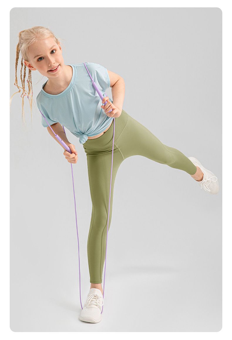 Fete mici îmbrăcăminte de vară respirabil de înaltă elasticitate pantaloni de yoga Cloud Sense piele prietenoasă sport dans antrenament alergare fitness pantaloni_voghion.com